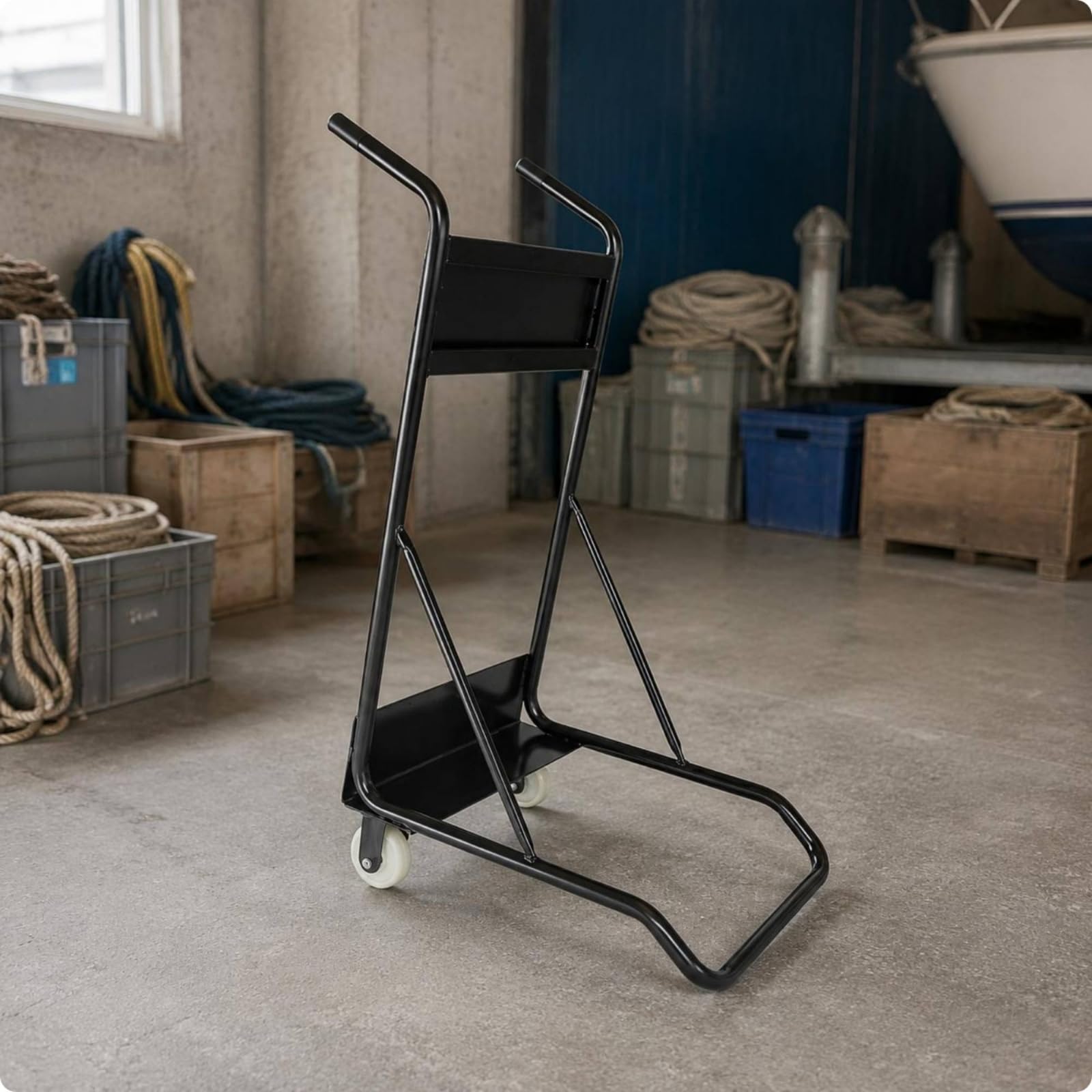 Carrello Portamotore Pieghevole con Ruote Supporto Motore Fuoribordo Display Stand Attrezzatura Nautica per Magazzino , Carrello Fuoribordo Fisso