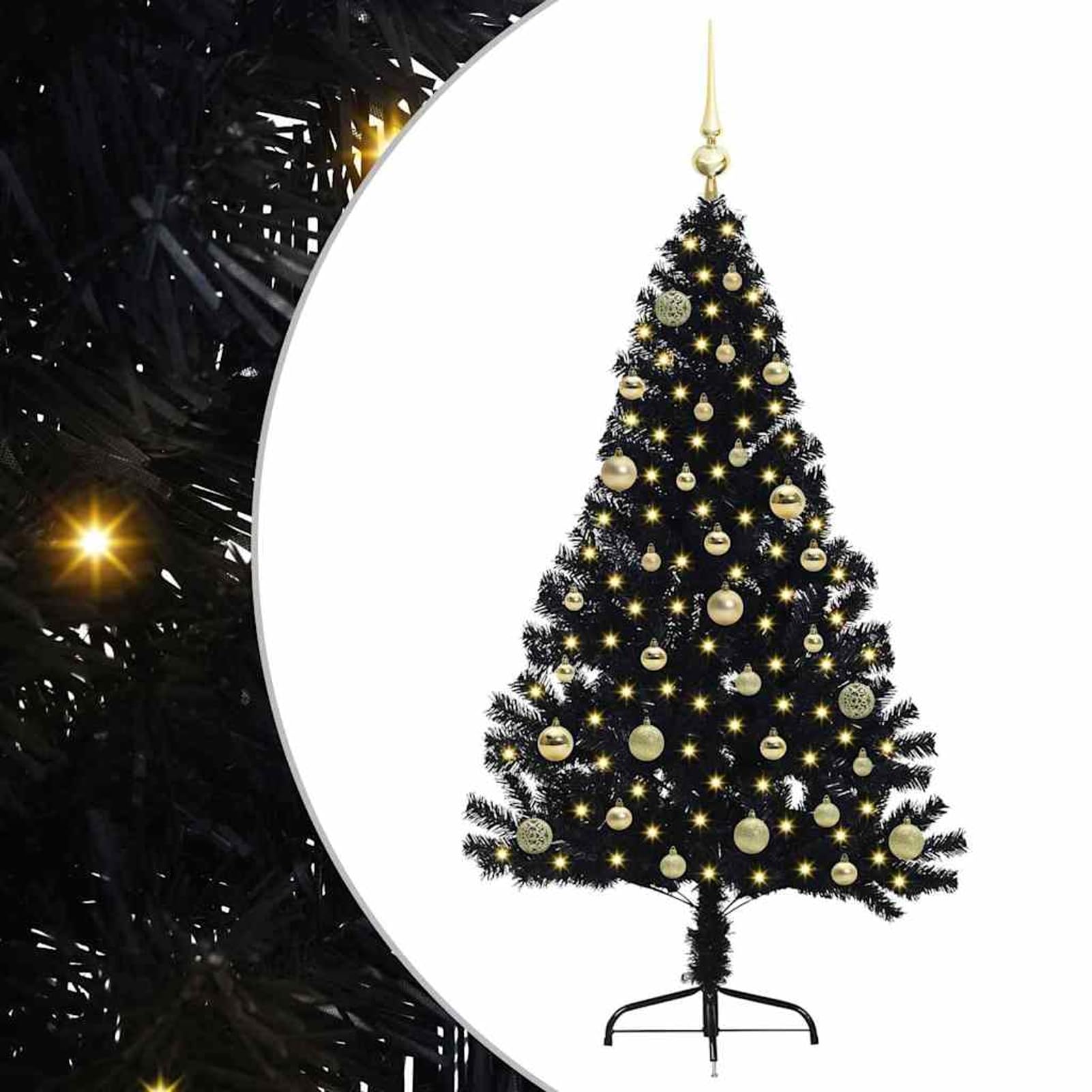 Tidyard Albero di Natale Artificiale con luci Integrate, Albero di Natale Pre-Lit 150 cm PVC con luci LED Calde, Albero di Natale Moderno ed Elegante, per Decorazione Interna o Esterna