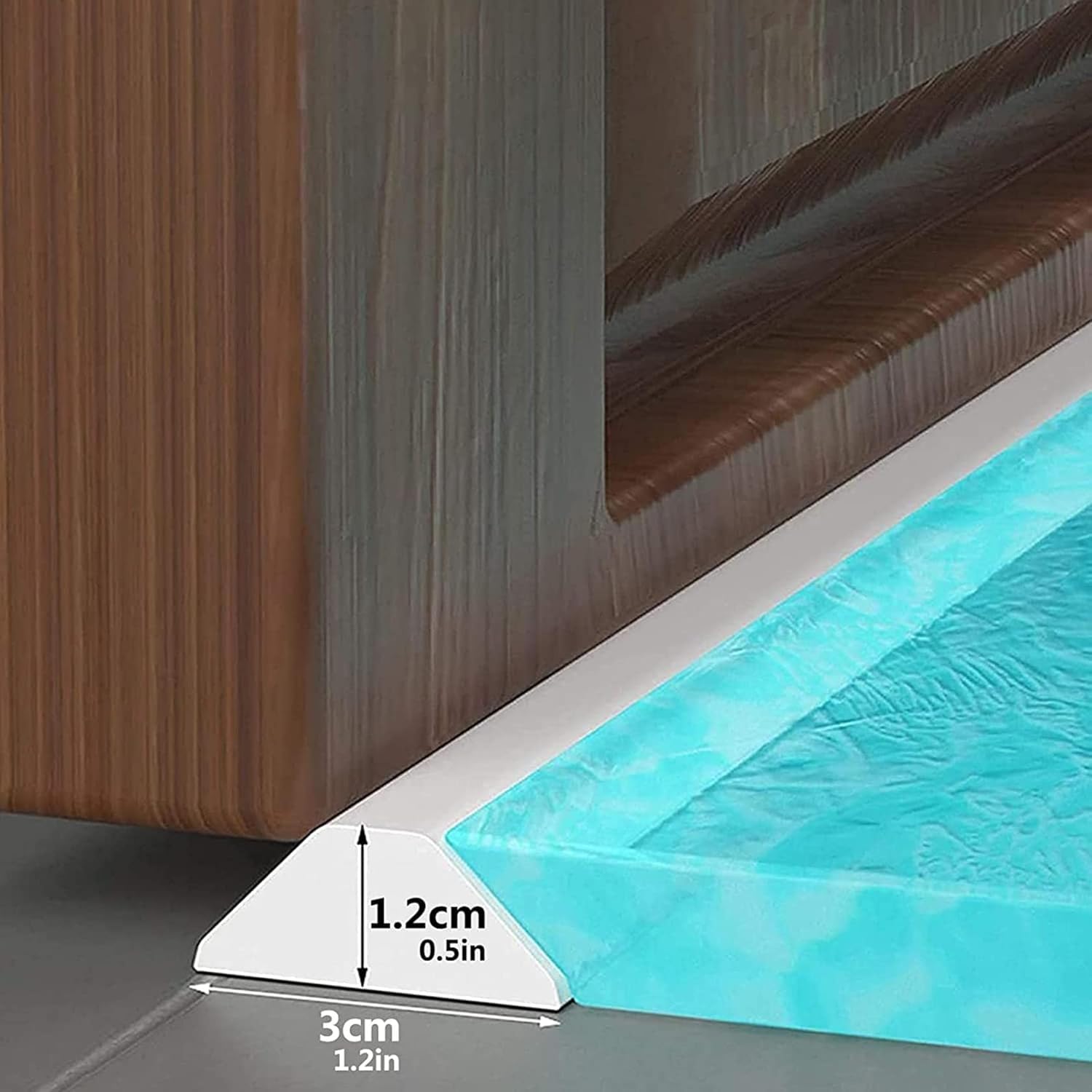 Zusammenklappbare Duschschwelle für Wasserdamm, Duschwasserschutz, Badewannenbarriere, Stopper, Rückhaltesystem, Trocken- und Nasstrennung (gelb, 0,9 m)