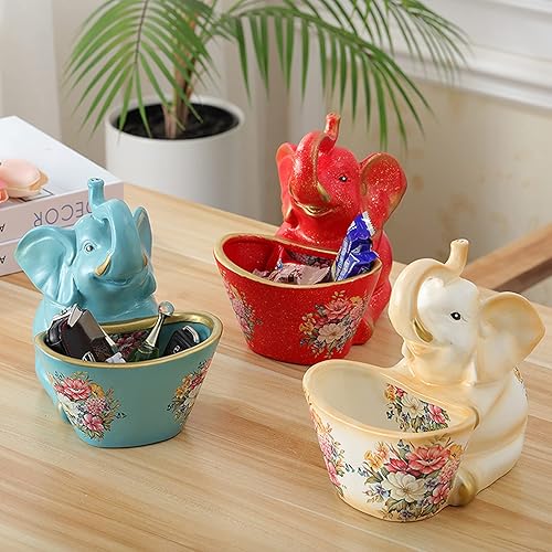 Miniatura 3 de Estatua de elefante, decoración de elefante para estantería, mesa, sala de estar, figurita coleccionable, acentos de estatua, rojo