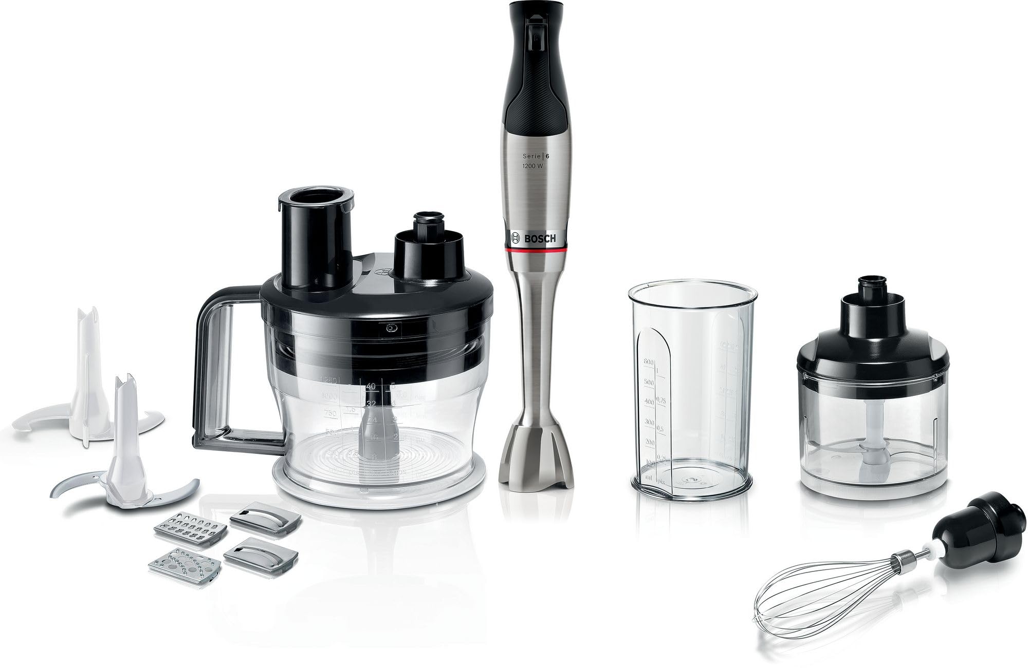 Bosch - Mikser ręczny ErgoMaster, seria 6, 1200 W, stal nierdzewna, MSM6M871