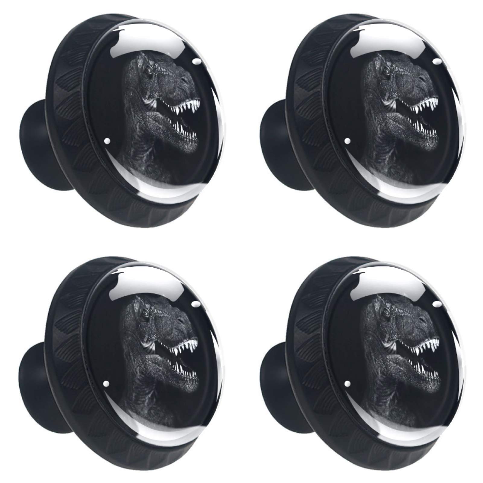Boutons de tiroir en verre de cristal ronds en lot de 4 pour meuble