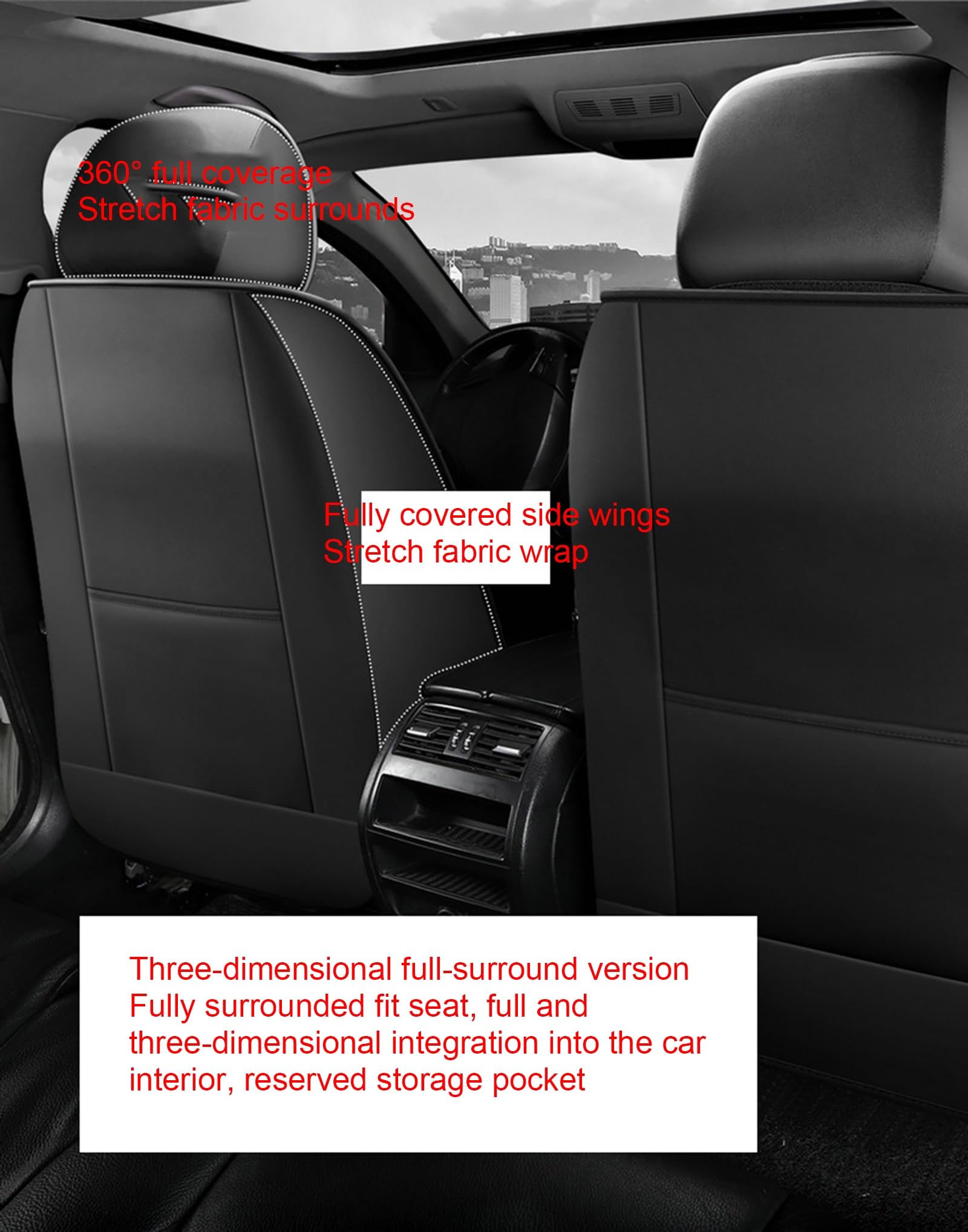 Copertine per Set di Auto a Set Completo, Cuscino per Protezione per seggiolini per Auto in Pelle Impermeabile.,A
