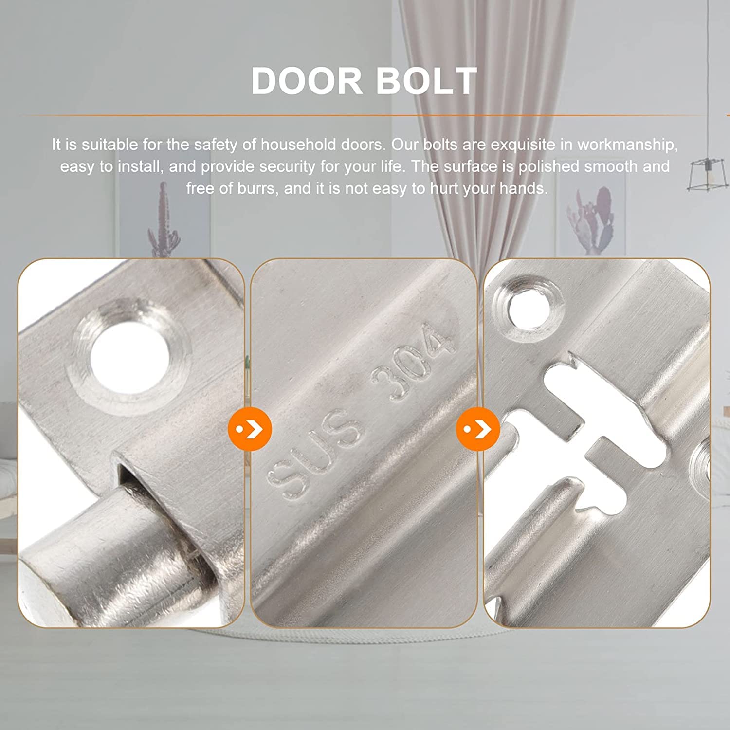 Snapklik.co : Door Security Slide Latch Lock, Keyless Entry Door Lock