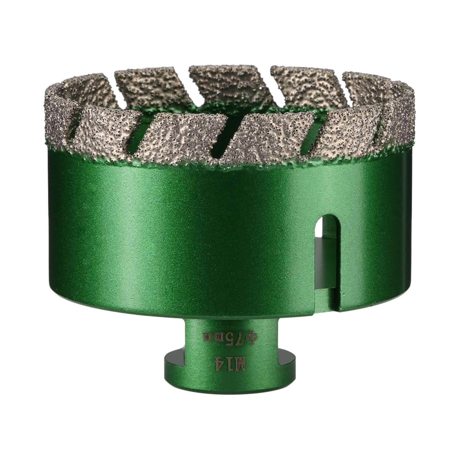 Vearter 75 mm Diamond Core Drill Bit, M14 Thread Connection Masonry Hole Saw, Vacuum Brazed Hollow Hole Cutter for Tile, Marble, Granite, Porcelain, Concrete, Quartz Stone