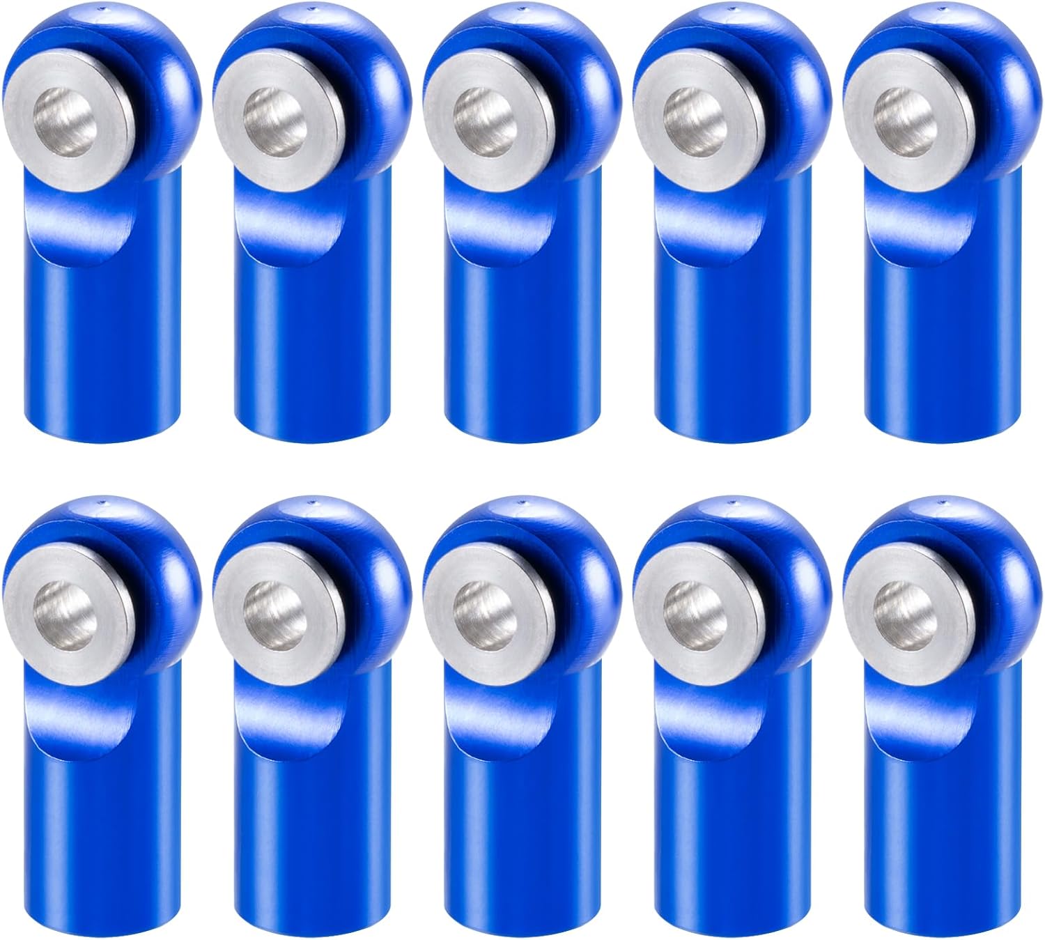 RCHUBAM 10Pcs M2 Link Rod End Joint Aluminum Metal Ball Tie Rod End Head Holder for RC Model Crawler Cars RC Car Truck Crawler Car Boat Upgrade Parts (Blue)