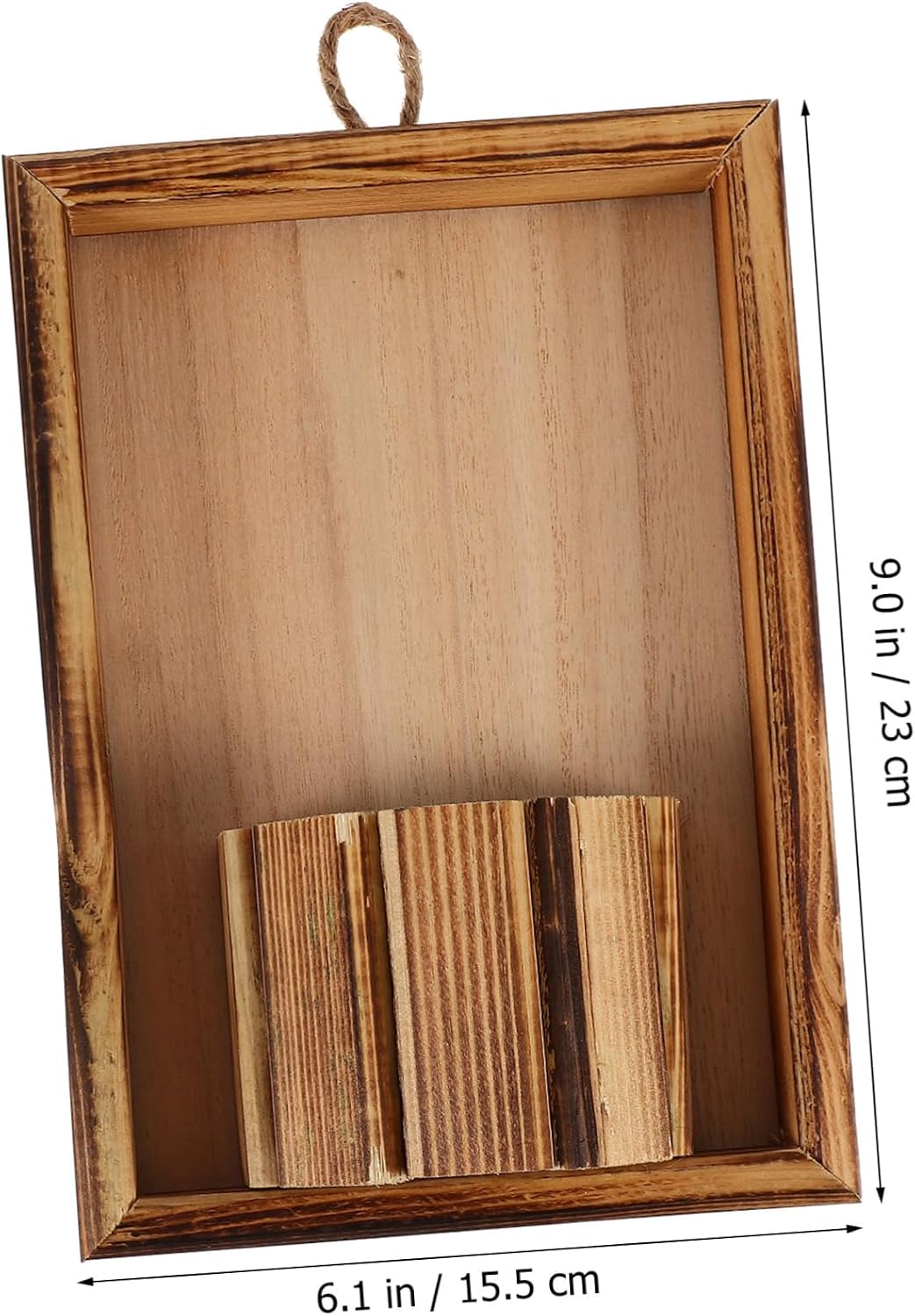 Cabilock Wood Picture Frame Pendant Flowerpot Wall Hanging Decor Brown