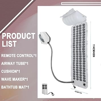 Portable Spa Bubble Bath Machine with Air Jets, Non-Slip Mat, Pillow, Adjustable Settings for Relaxation