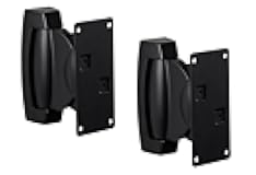 Mount-It! Heavy-Duty Speaker Wall Mount, Universal Adjustable Design for Bookshelf, Large or Small Speakers, 1 Pair, 22 Lbs Capacity, Black