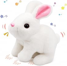 Kidology Electronic Bunny Toy for Kids | Hopping &amp; Jumping Rabbit with Moving Ears, Nose &amp; Tail | Soft Plush Animal Toy fo...