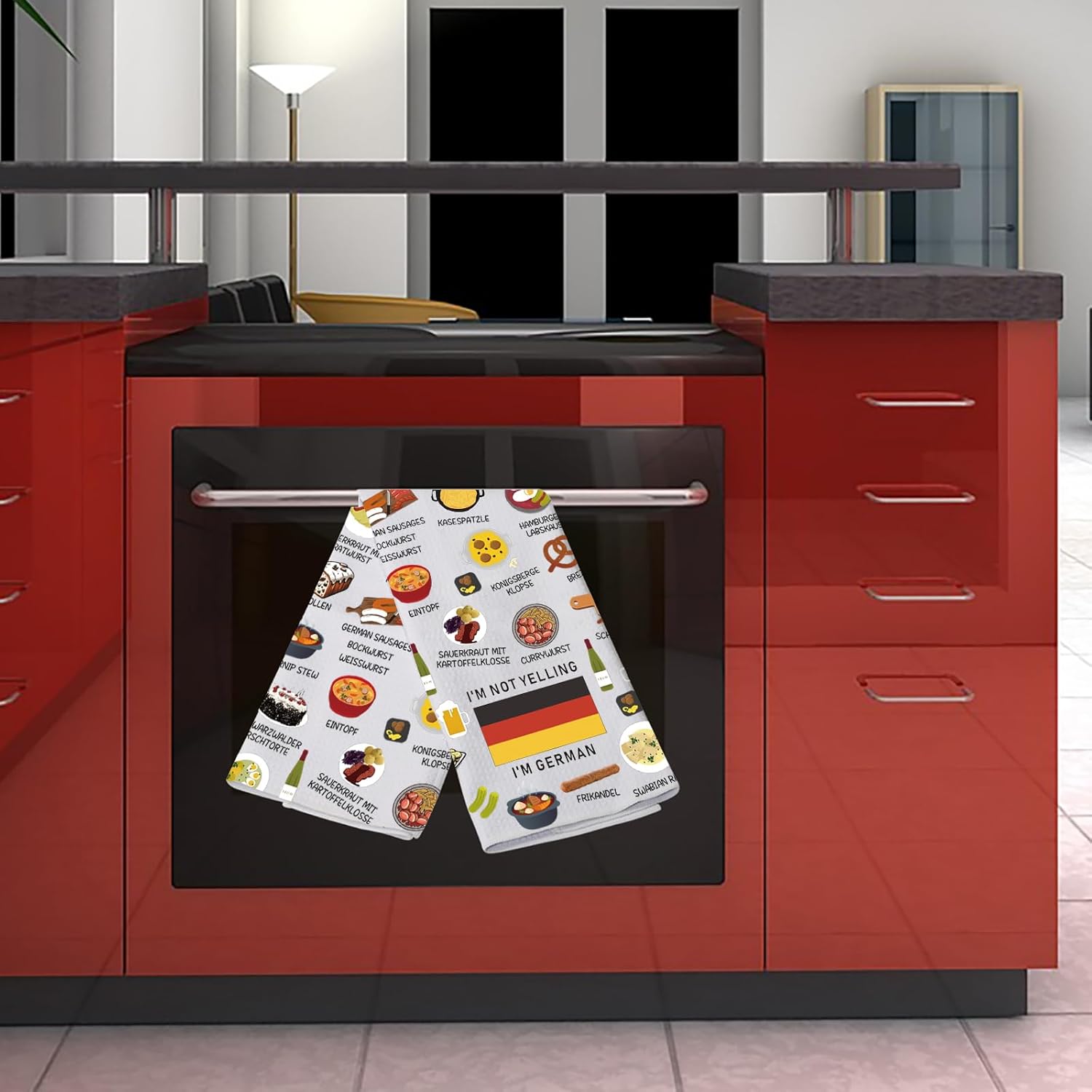 Germany Country Map Europe Cuisine Lover Kitchen Towel Mom Dad BFF German Food Cooking Travel Tea Towel (I'm German) - Image 6