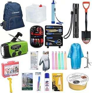 BLACKOUT Notfallset 317 Teile Survival Kit Stromausfall Prepper Ausrüstung mit Wasseraufbereitung Gaskocher Krisenvorsorge Camping Notfallrucksack Outdoor Notfallausrüstung Überlebensausrüstung