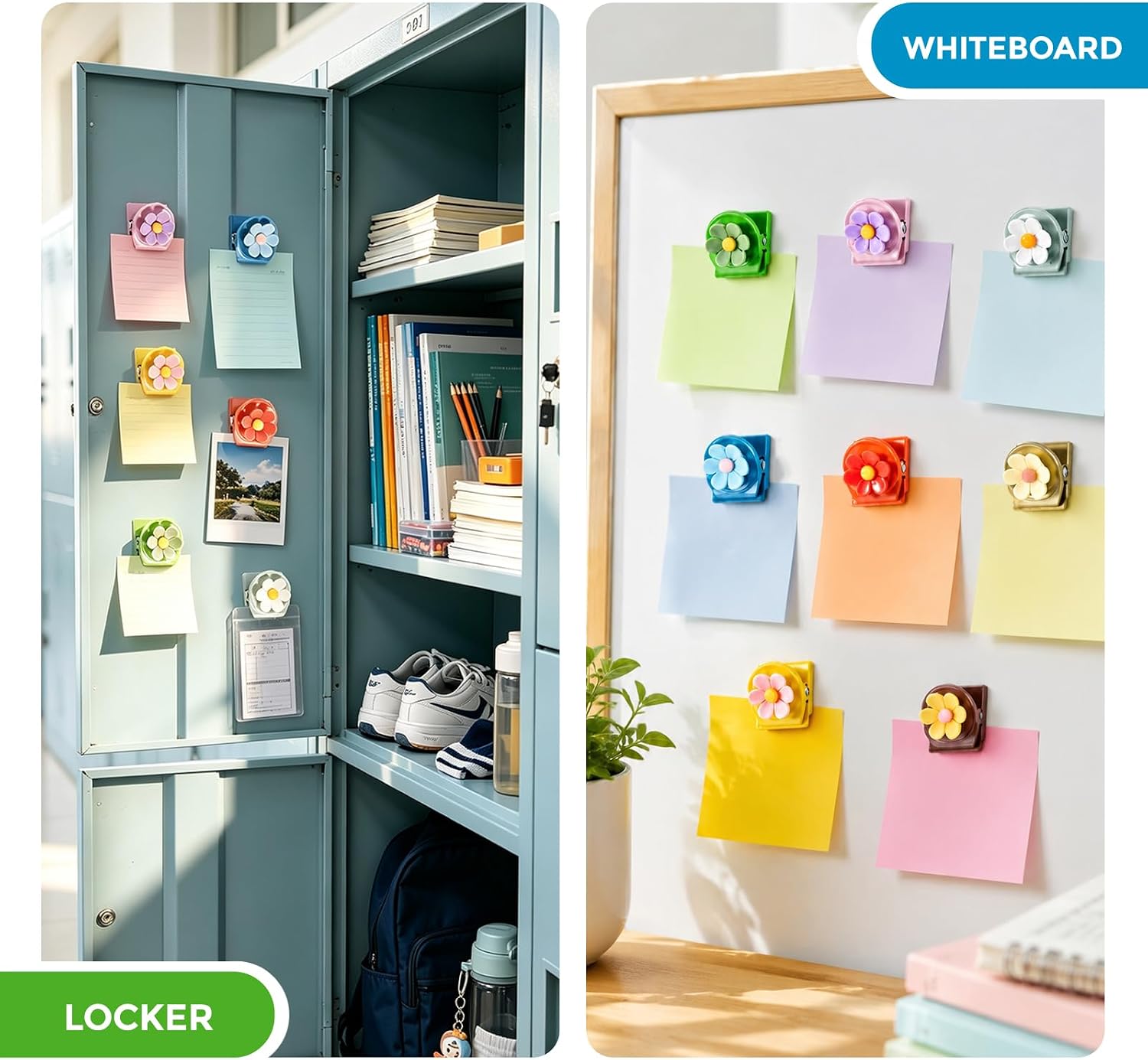 Flower Magnetic Clips, Strong Magnet Clips for Fridge, Whiteboard & Locker