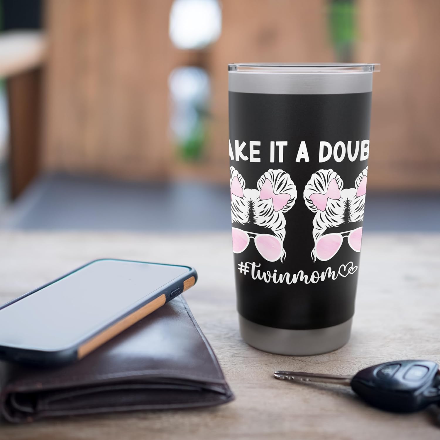 Make It A Double Twin Mom Of Twins Twin Mama Twin Mother Stainless Steel Insulated Tumbler - Image 7