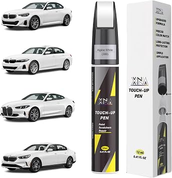 XNA Alpine White300 for BMW Touch Up Paint, Car Scratch Remover for Nicks and Chips Repair, 2-In-1 Quick & Easy Fix Car Scratch Repair Kit with Exact Color-Matched