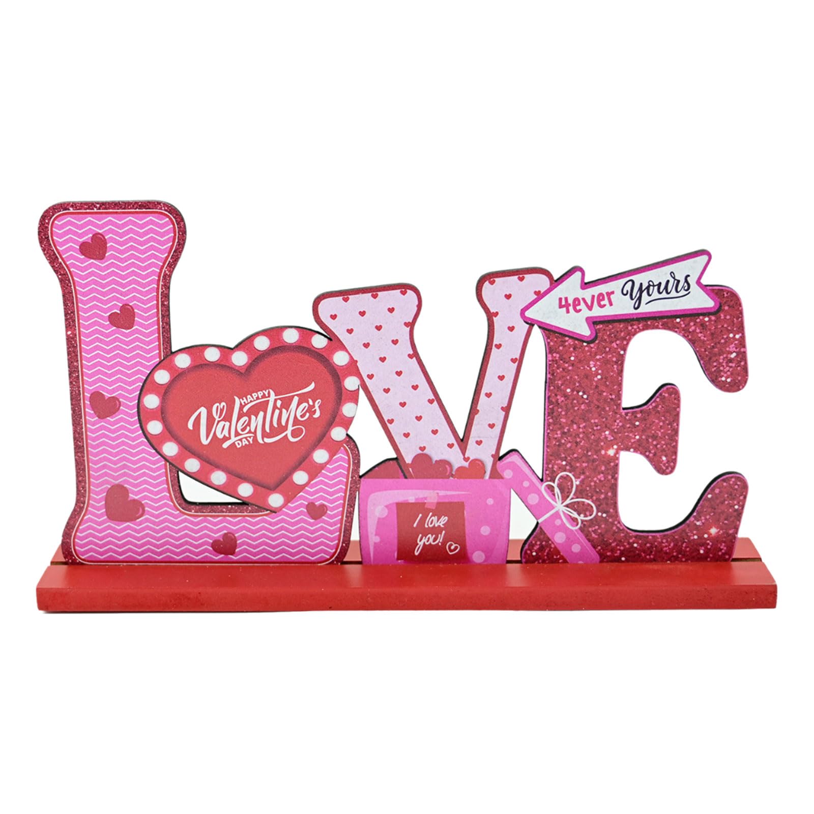Buxuaaaa Wood Decorative Sign Wedding Desktop Cutout Table Ornament Sweet Valentine Day Tabletop Decoration Wood Sculpture