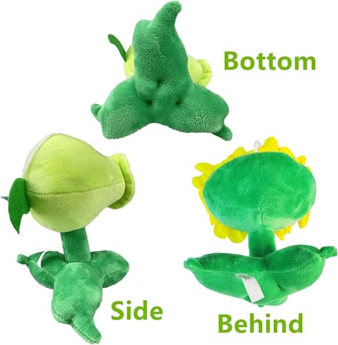 Miniatura 3 de JHESAO 3 piezas de PVZ Plush Zombies Plants Sets Toy Peashooter, 1 2 muñecos de peluche suave, muñeca de girasol PVZ figura nueva