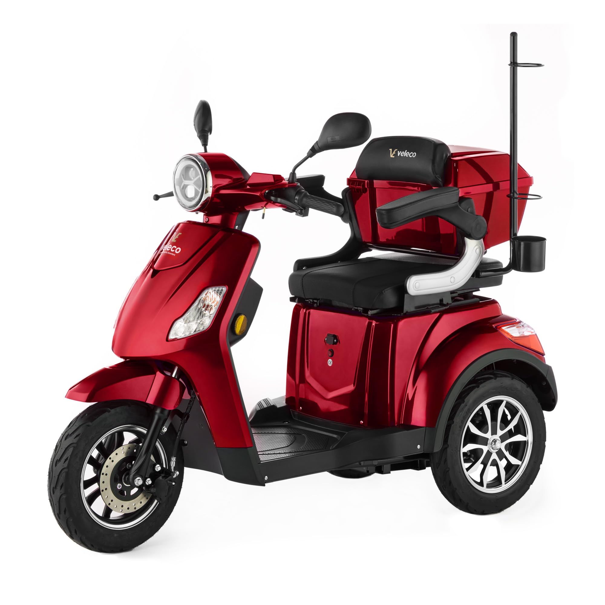 VELECO Dispositivo para discapacitados de 3 Ruedas Para Personas Mayores Minusvalido DRACO 12km/h (Rojo)