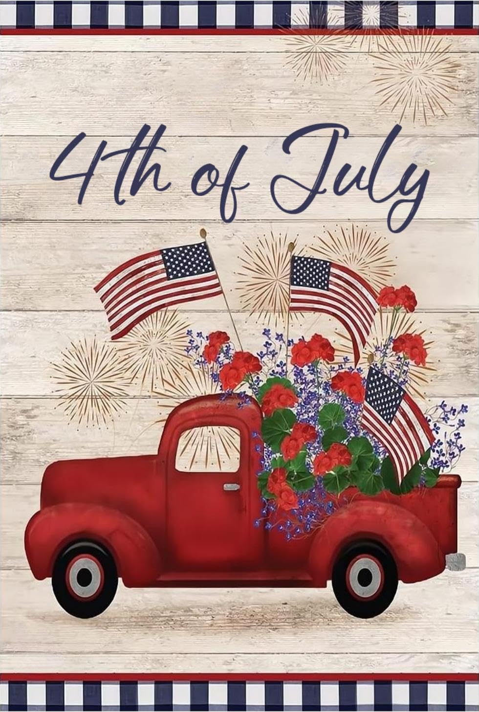 Photo 1 of * 2 sets* Jawecci 4th of July Diamond Painting Kits for Adults?Full Drill Truck Diamond Painting Kits, DIY 5D Diamond Painting Flowers with Flag Diamond Art Kits Crystal Craft for Home Wall Art Decor 30x40cm