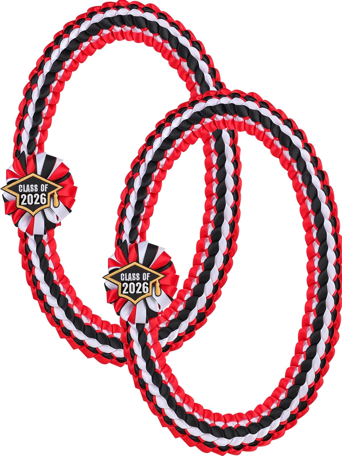 TFTAFAN Silk Graduation Leis Class of 2026 Graduation Ribbon Leis Graduation Necklace Braided Necklaces For High School College Graduation DIY Decors