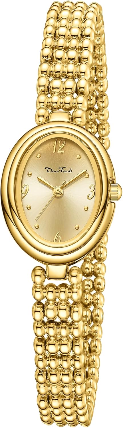 Diaofendi Women's Petite Oval Watch,Dress Analog Waterproof, with Japanese Quartz Movement, Adjustable Strap with Fit Tool