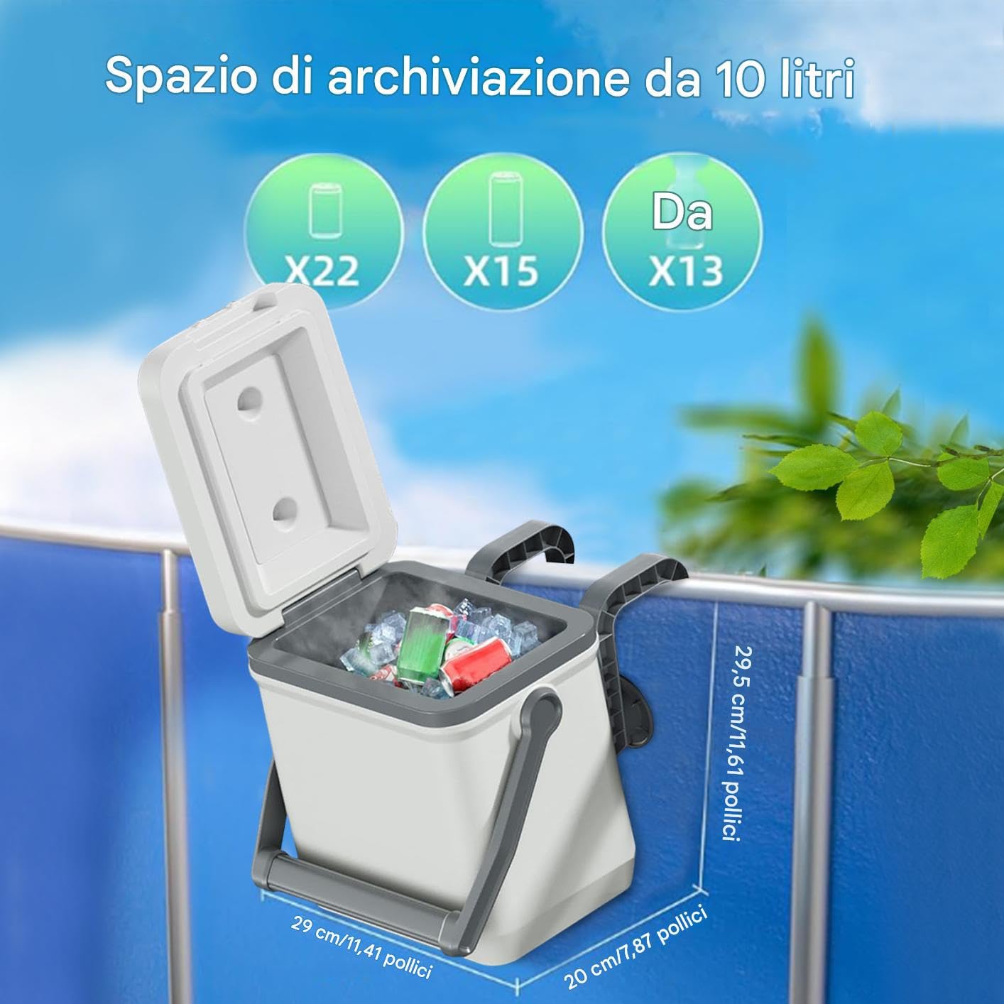 Raffreddatore Per Bevande Da Piscina,Cassa Termica Isolata Impermeabile Per Piscina | Scatola Frigo Grande Capacità Compagno Impermeabile per Attività All'Aperto Spiaggia Campeggio Picnic