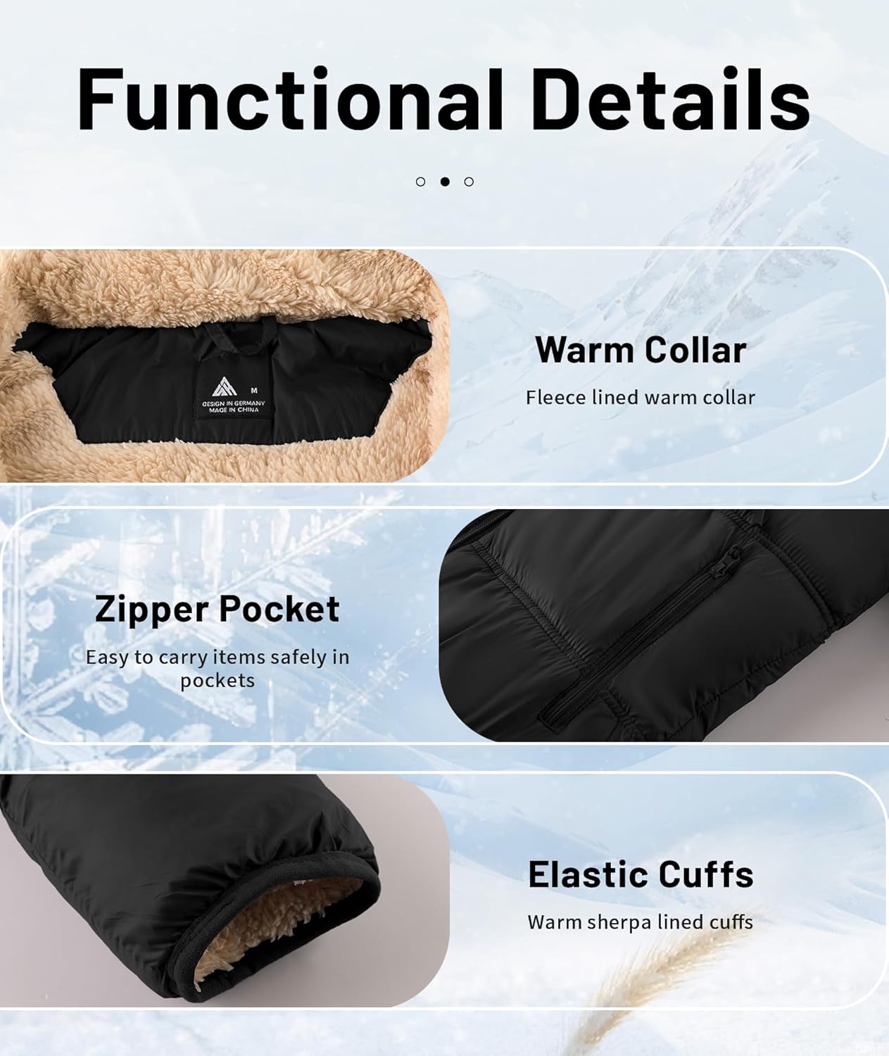 ZITY Winter Coats for Boys Sherpa Fleece Lined Jackets Thermal Warm Zip Waterproof Coats Puffer Coat with Detachable Hood