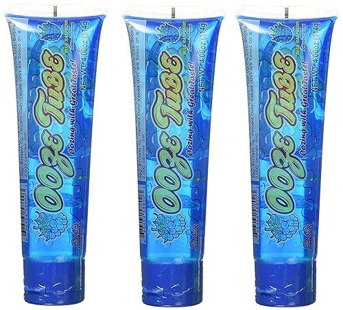 Kidsmania Juego de 3 tubos de Ooze, 4 onzas. Oozing Deliciosos Sabores - Frambuesa Azul.