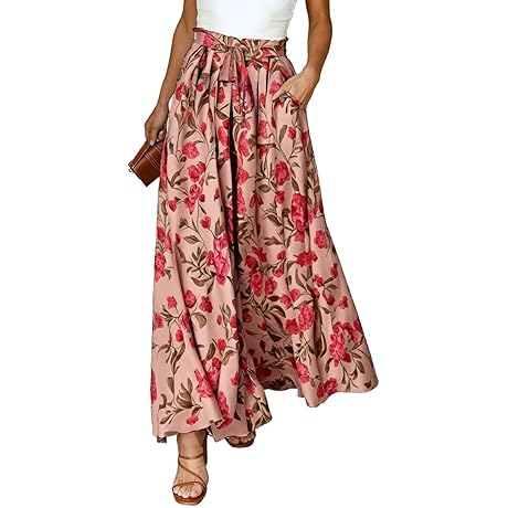 Floral Print Shirred Waist Pants: Chic and Versatile