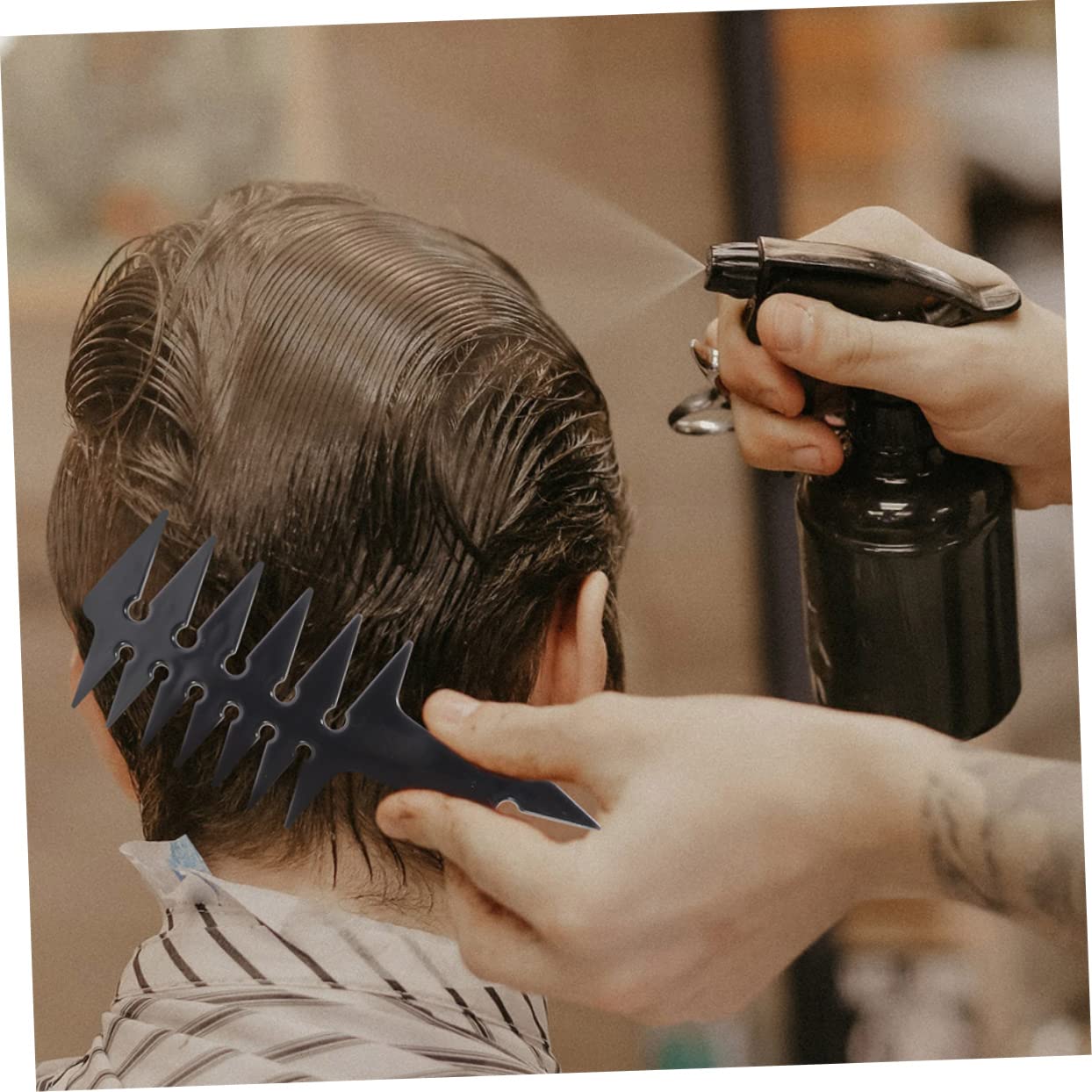 Healeved 6piezas Peine De Peluquería Retro De Peines De Estilo Multifuncional Para Salón Para Cabello Rizado y Lacio Para Uso Diario y Viajes