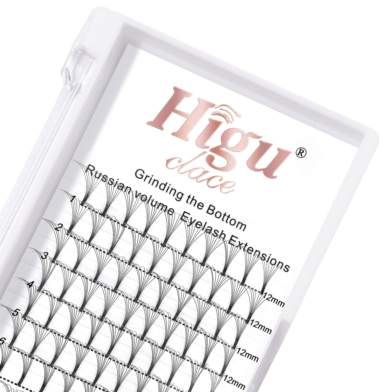 Premade Fans Volume Eyelash Extensions 3D|4D|5D|6D 0.07/0.10mm Curl C/D 8mm~18mm 8D 0.07 C 12mm Short Stem Russian Premade Lash Extension Fans (8D 0.07 C 12mm)