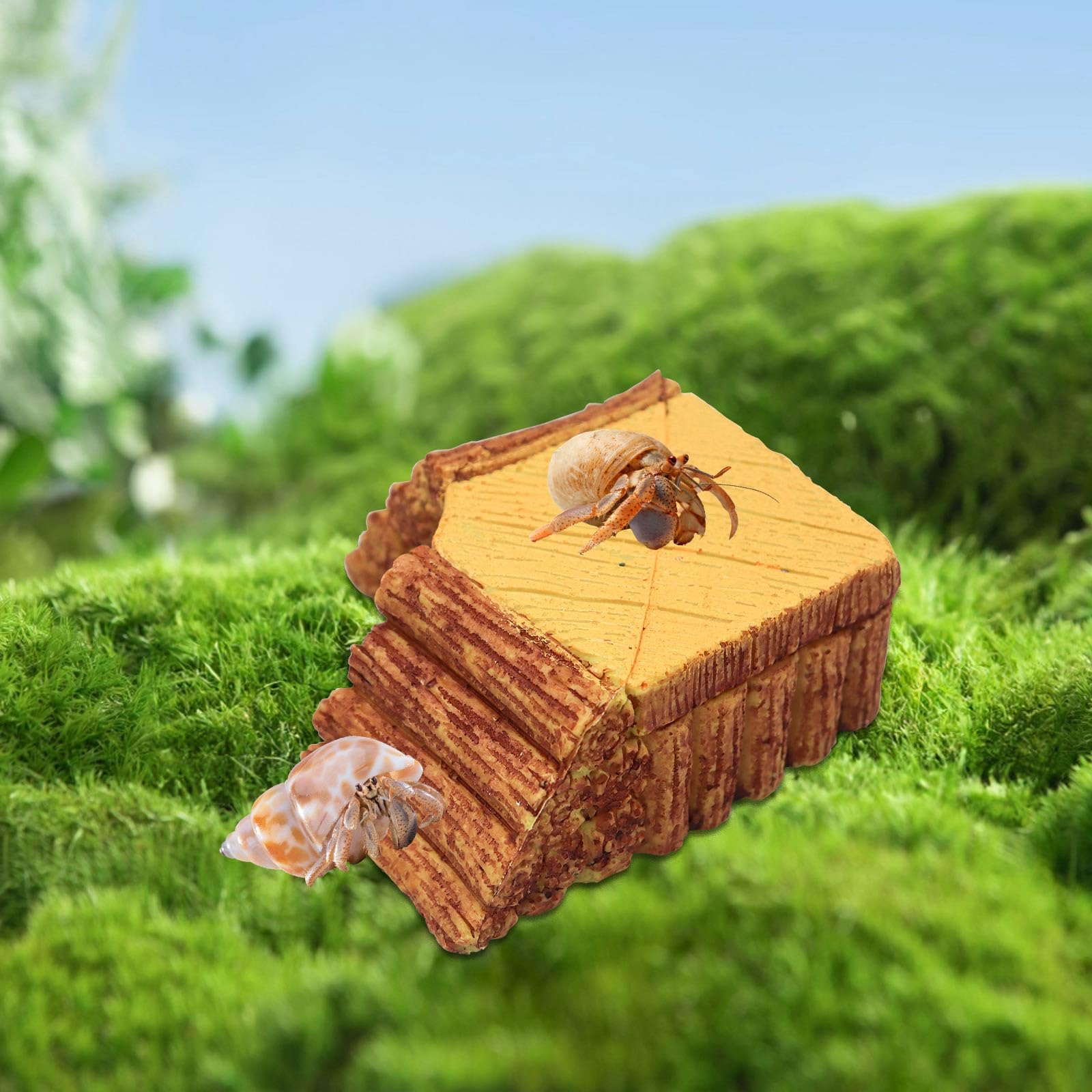 Hermit Crab Climbing Toy, Resin Simulation Tree Reptile Hide Cave, Tank Aquarium Terrarium Decorations, Habitat Decor for Reptile Lizard Hermit Crab Bearded Dragon Gecko Turtle Frog