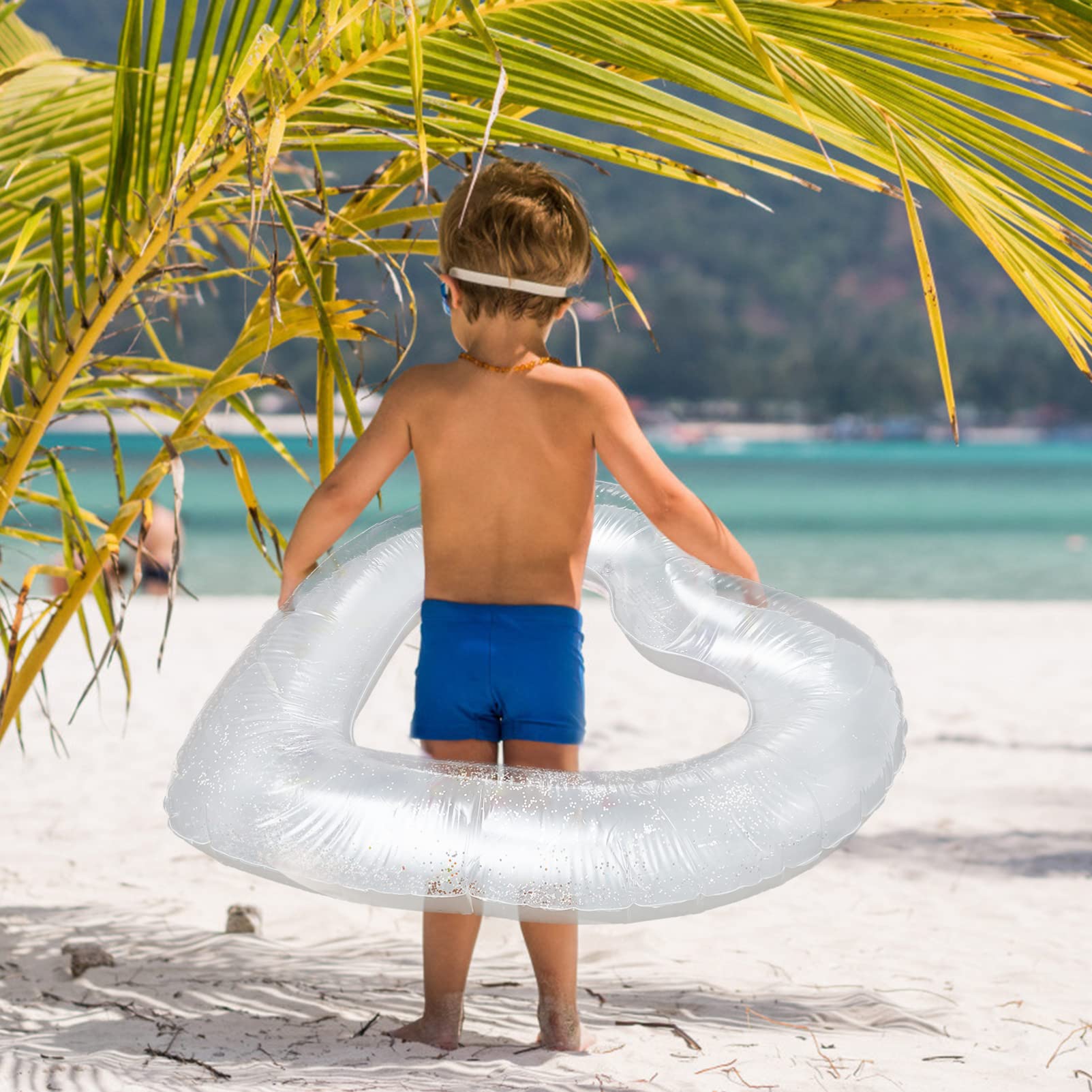 Abaodam salvagente a forma di cuore toys for giocattolo toys pool piscina gonfiabile per galleggia anello da nuoto creativo Anello da nuoto gonfiabile pvc bianca