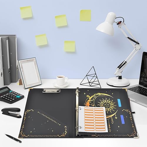 Miniatura 5 de Carpeta de 3 anillos de 1 pulgada, carpeta de tres anillos para carpeta decorativa de papel A4 con 5 separadores de pestañas para suministros de