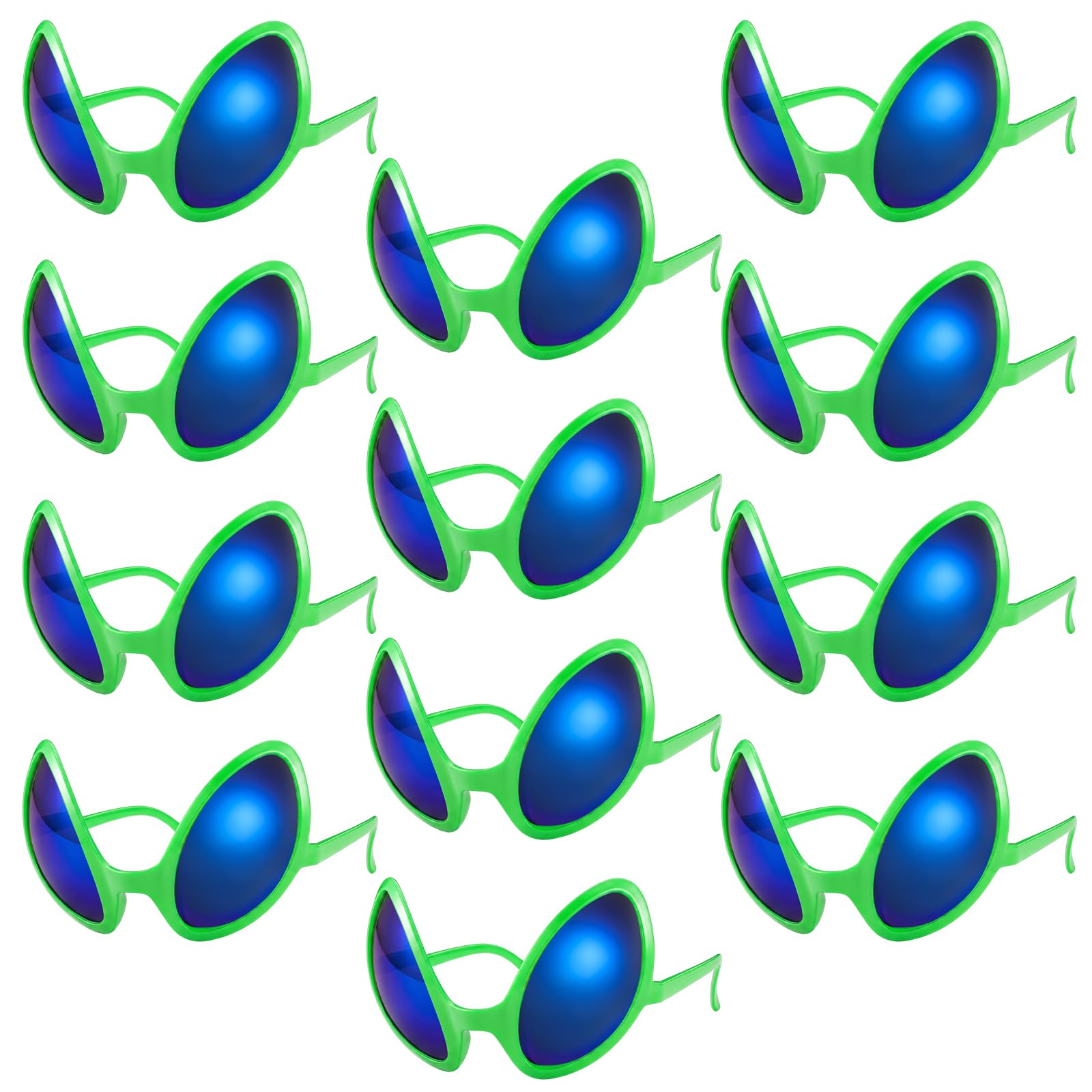 Bencailor 12 Pack Alien Glasses with Lenses Halloween Sunglass for Cosplay