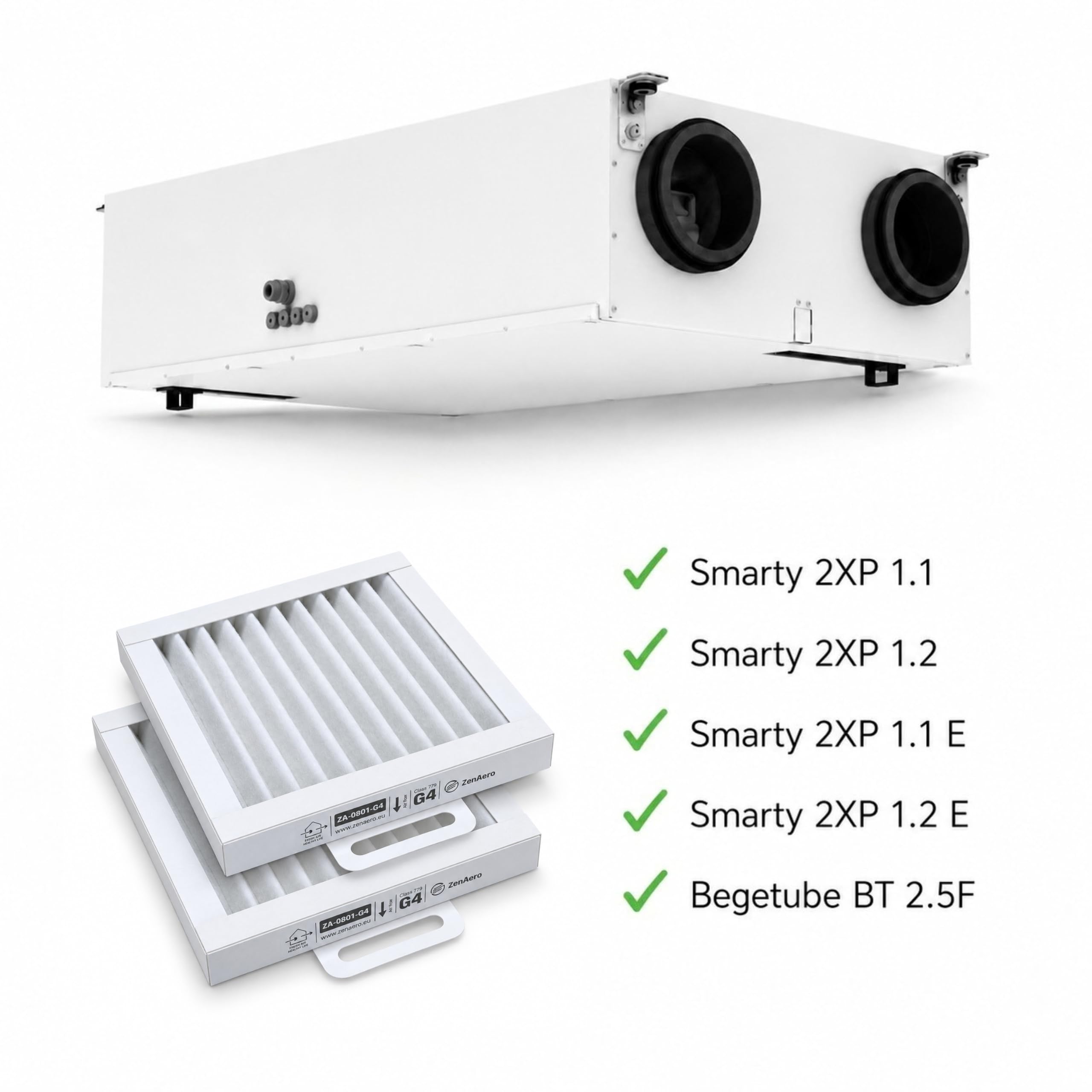 Filtry VMC Salda Smarty 2XP - G4 + G4 - 2 zestawy - 4 filtry
