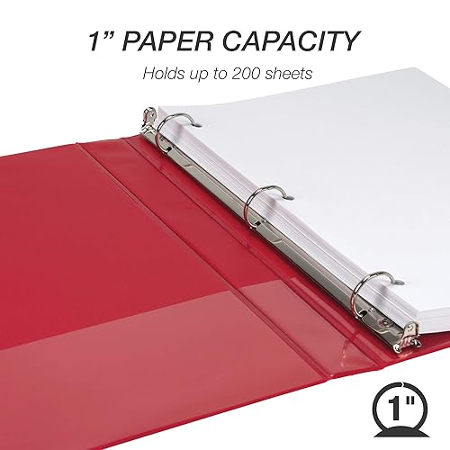 Vista 122 de Samsill (MP128567) - Carpeta de 3 anillos redondos de 2 pulgadas, fabricada en los EE. UU., con cubierta transparente personalizable para insertos