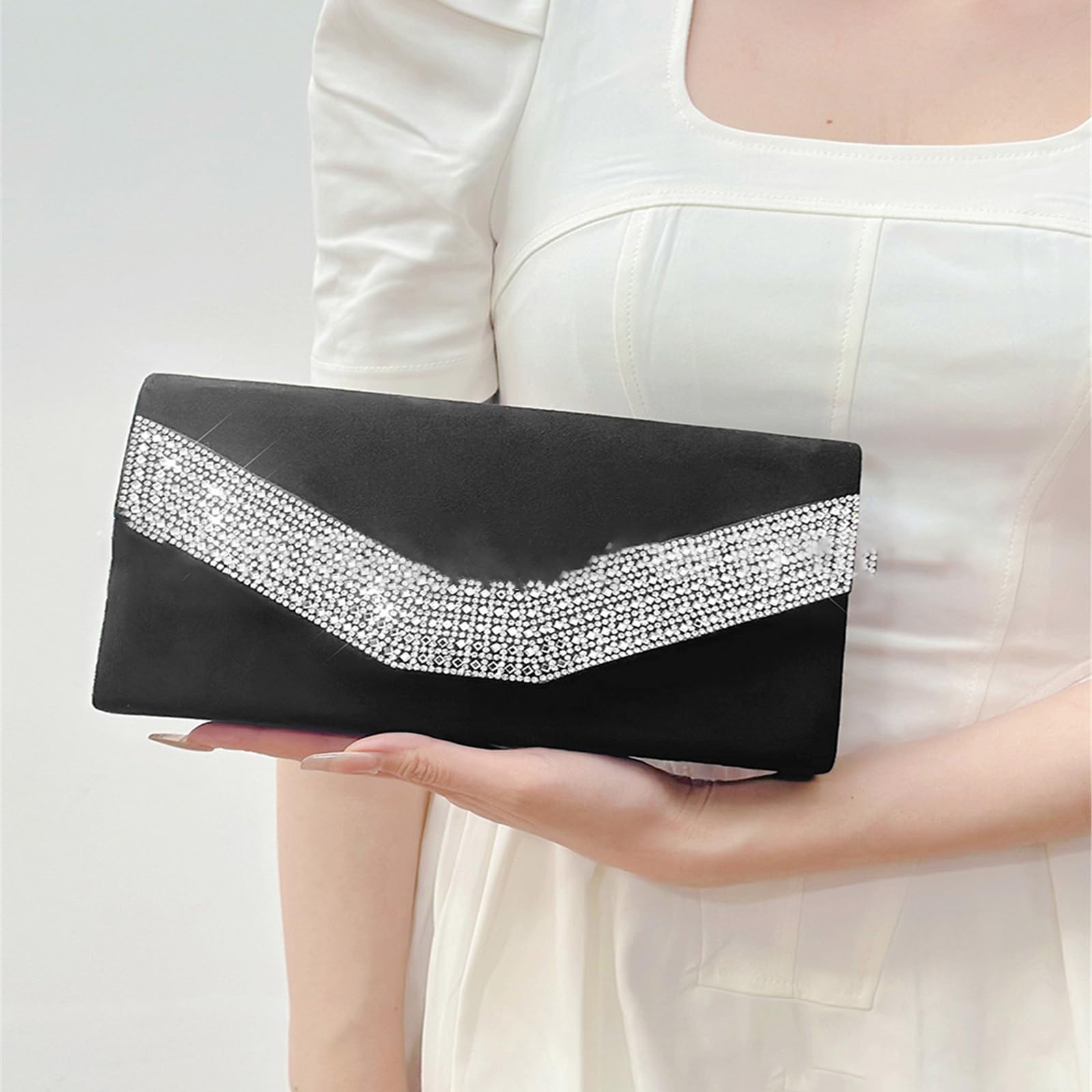 Borsa a tracolla in velluto alla moda, per cene e feste, per matrimoni e feste