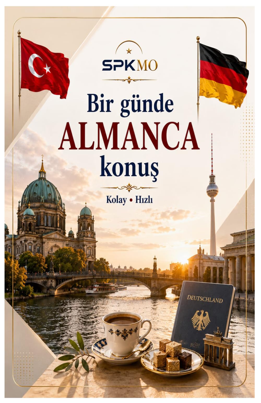 Bir Günde Almanca Konuş: Easy German Speaking Guide for Turkish Speakers: Daily Conversations, Travel, Shopping, Hotel, Restaurant and Essential German Phrases for Beginners (SPKMO Speak More Series)