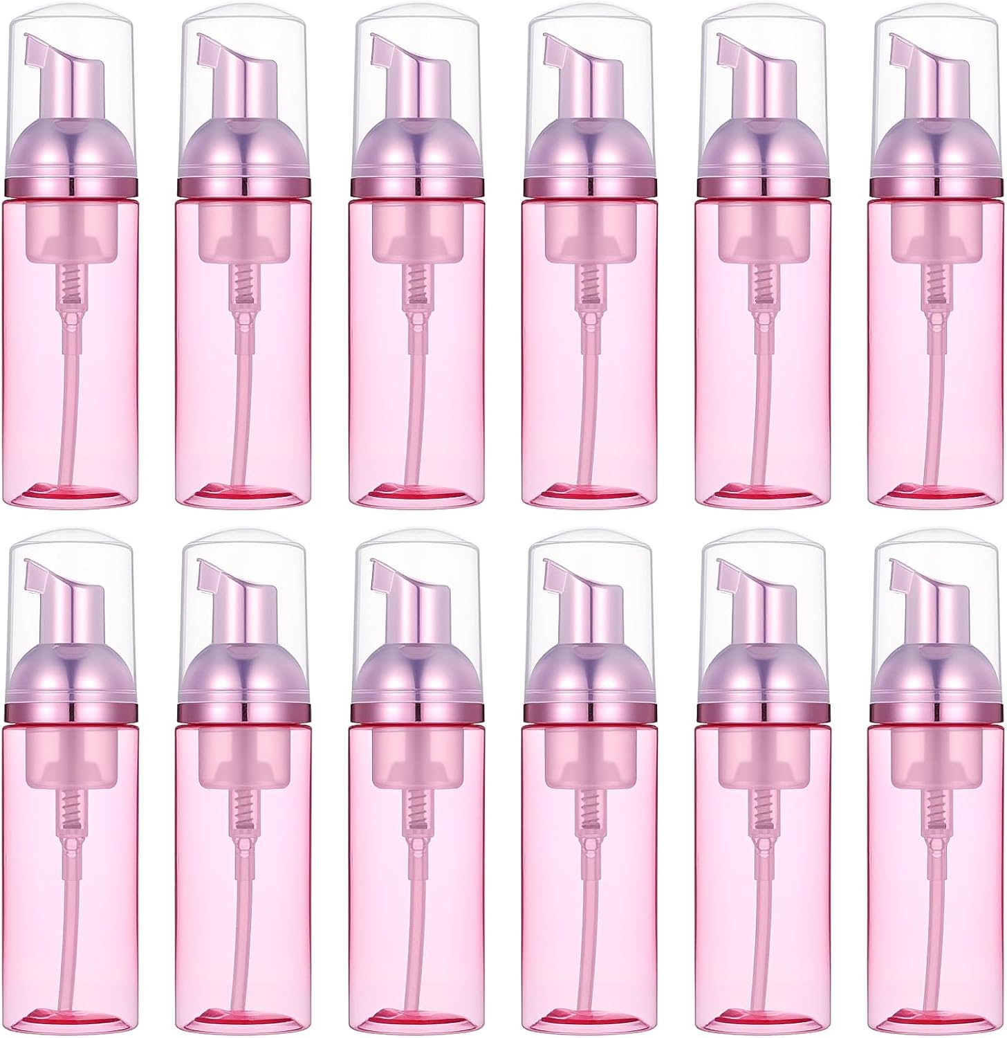24 Pcs Empty Rose Red Foam Pump Bottle, Travel Foamer Soap Dispenser for Lash Shampoo, Hand Soap, Foaming Cleaner