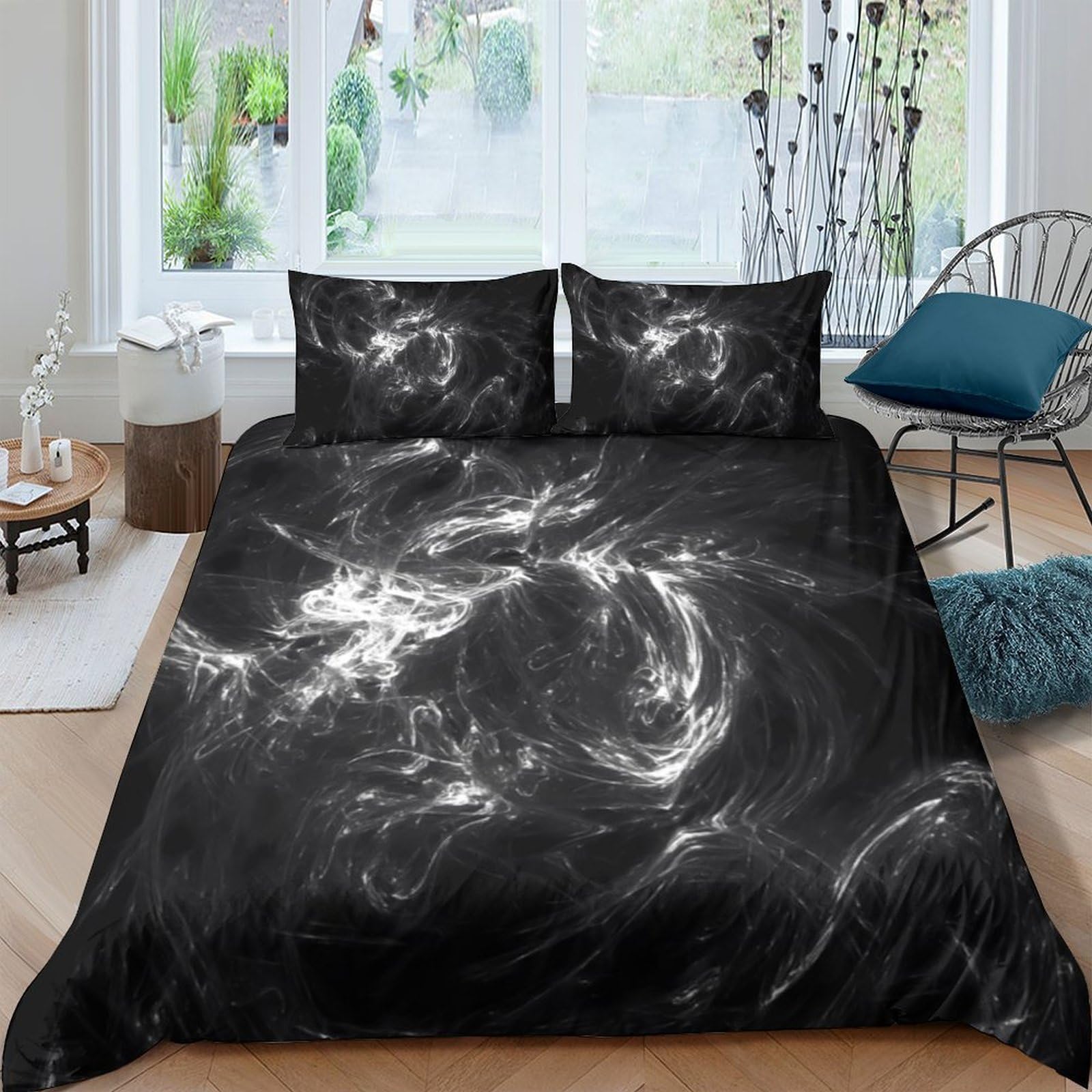 Housse de couette nébuleuse toucher doux et respirant avec impression 3D durable