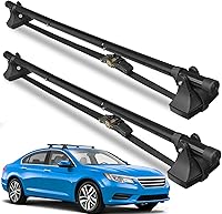 Frebuta 47in Roof Rack Cross Bars 220lbs Capacity - No Drill for Sedans & Compact Cars w/o Rails, Kayak Snowboard Carrier