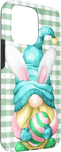 Miniatura 3 de iPhone 15 Pro Max Lindo gnomo de Pascua para caza de huevos en primavera Buffalo Plaid Case