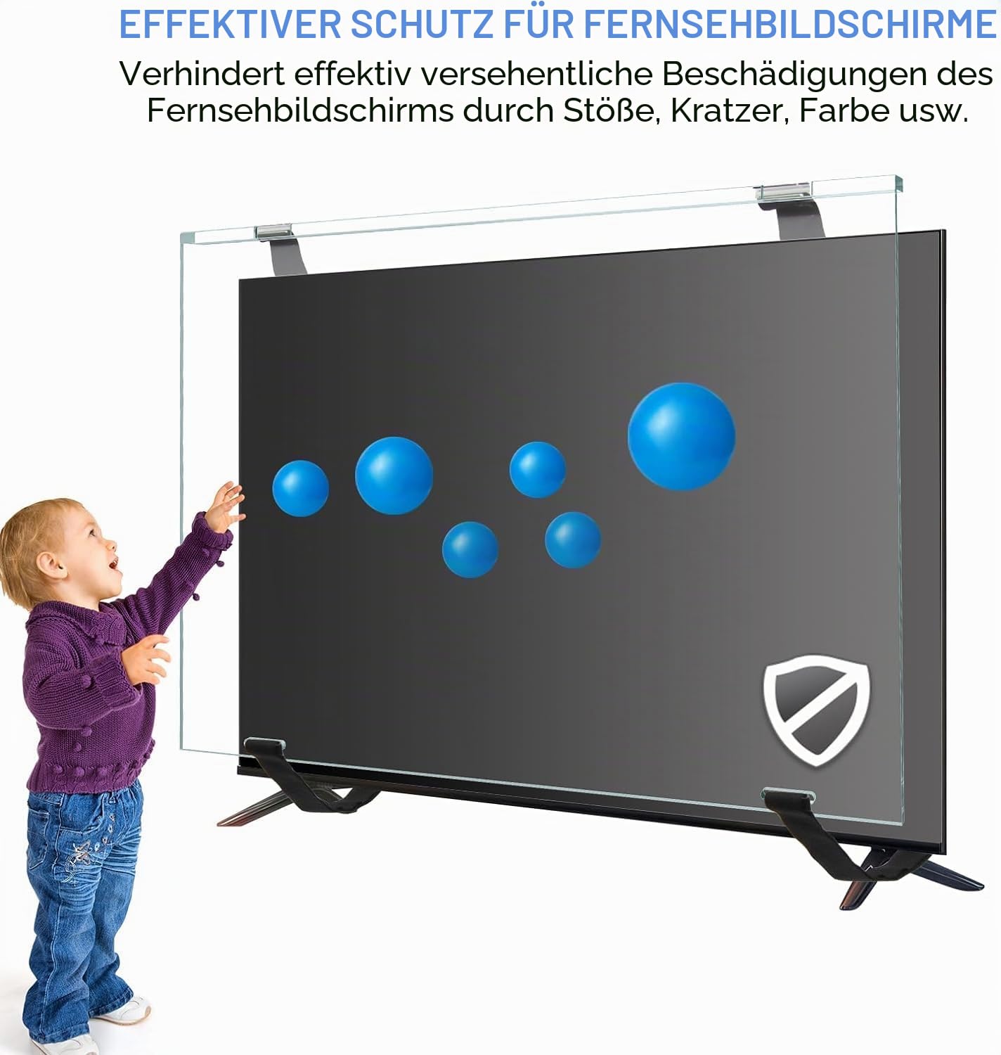 Qoosea 50 Zoll TV Bildschirmschutz - HD Klar, Acryl Schutzpanel für Fernseher mit Einpunkt-/Zweipunkt-Ständer, Wandmontage & Computermonitore