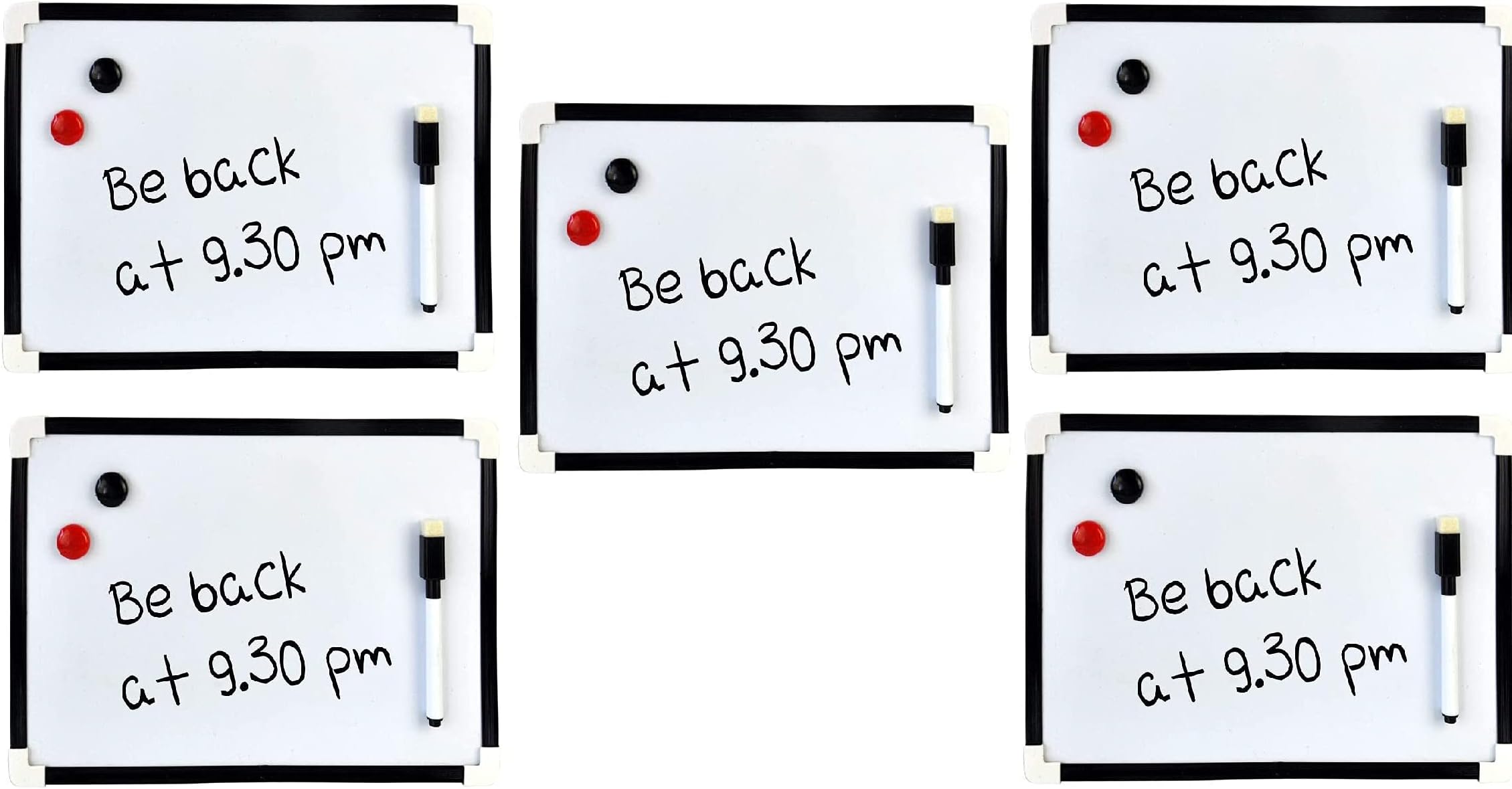 5 x Mini Whiteboards Dry Wipe A4 Small Double Sided White