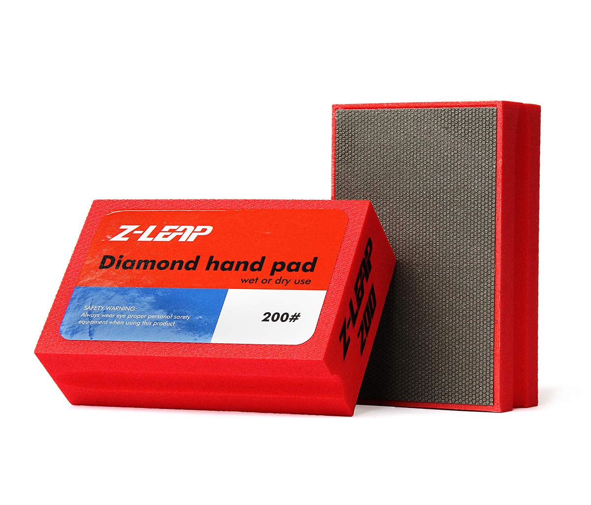 Z-LEAP Diamond Hand Polishing Pads Grit 200 for Granite Marble Concrete Glass Sanding Block