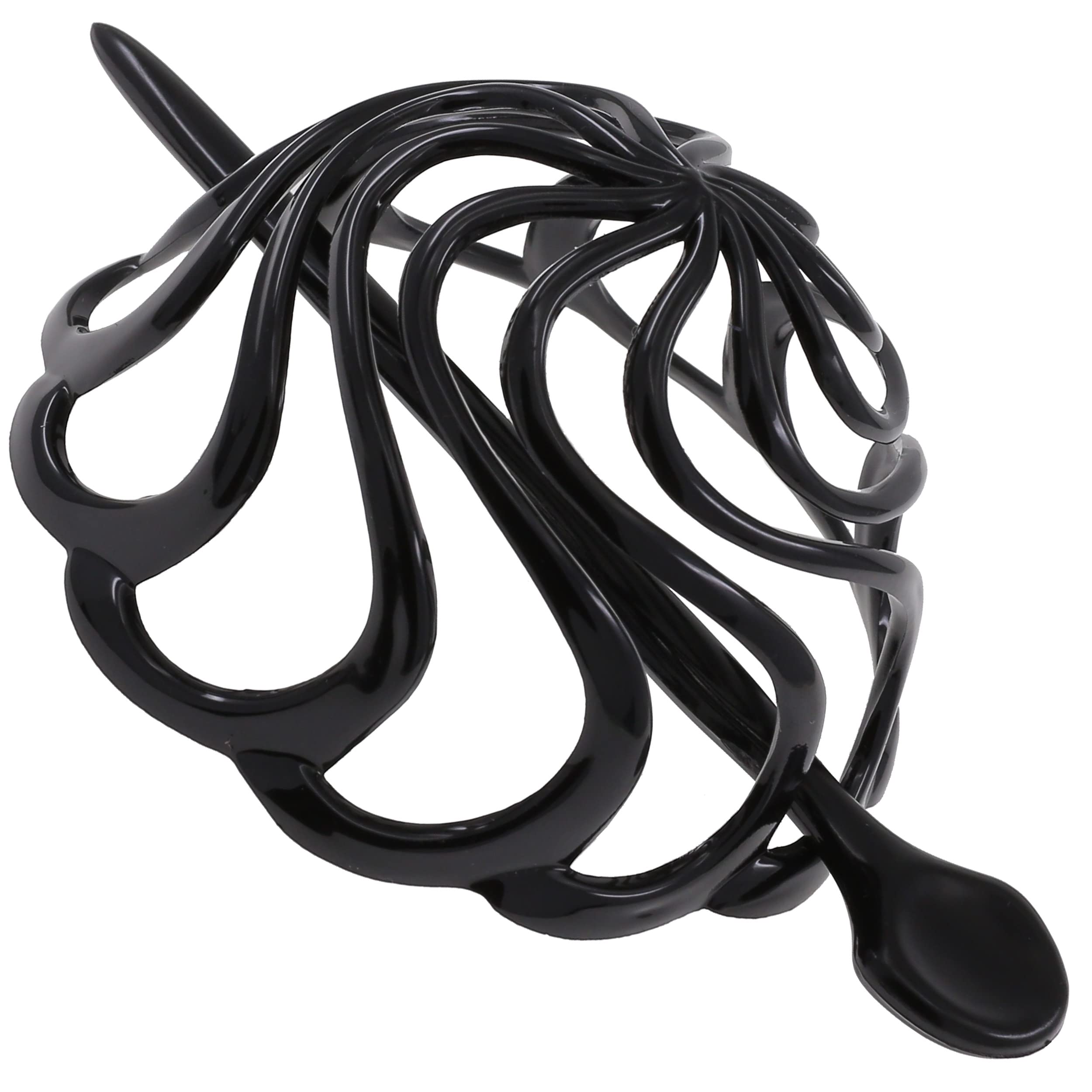 Camila Paris CP2867 French Hair Bun Clip Maker Cover Cap Holder, Black, Round Dome Bun Hair Clip for Women Hair Updo, Styling Hair Bun Accessories for Women, No Slip and Durable, Made in France