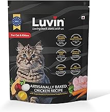 Luvin Artisanally Baked Premium Dry Cat Food - 1.5Kg | Cat & Kitten 6m+ | Digestive Care Optimal Growth Formula for All Life Stages