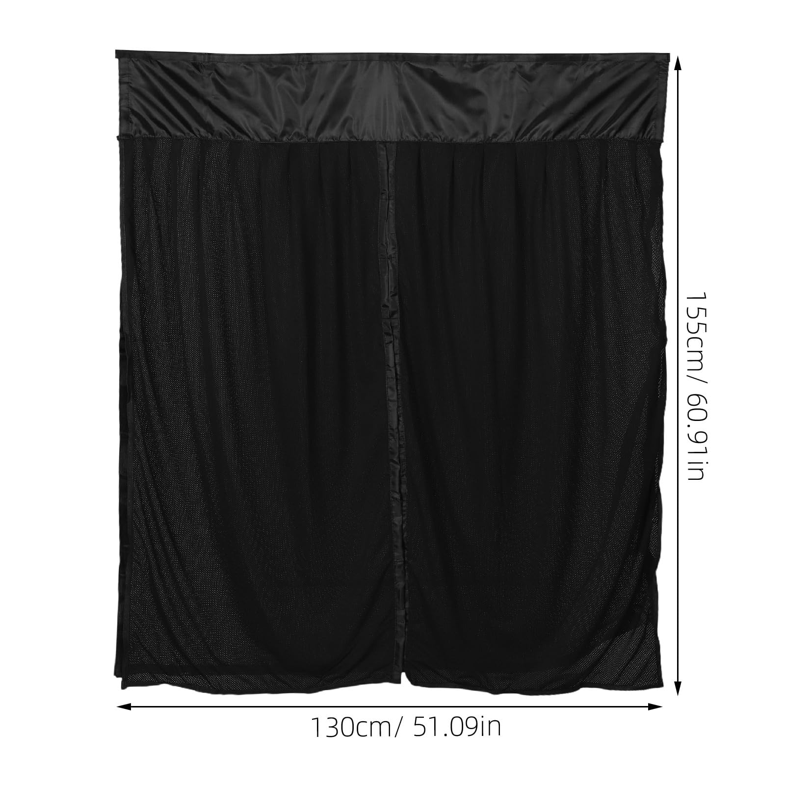 Rideau en Filet Extérieur pour Camping-Car Noir, Toile Oxford, Pare-Soleil