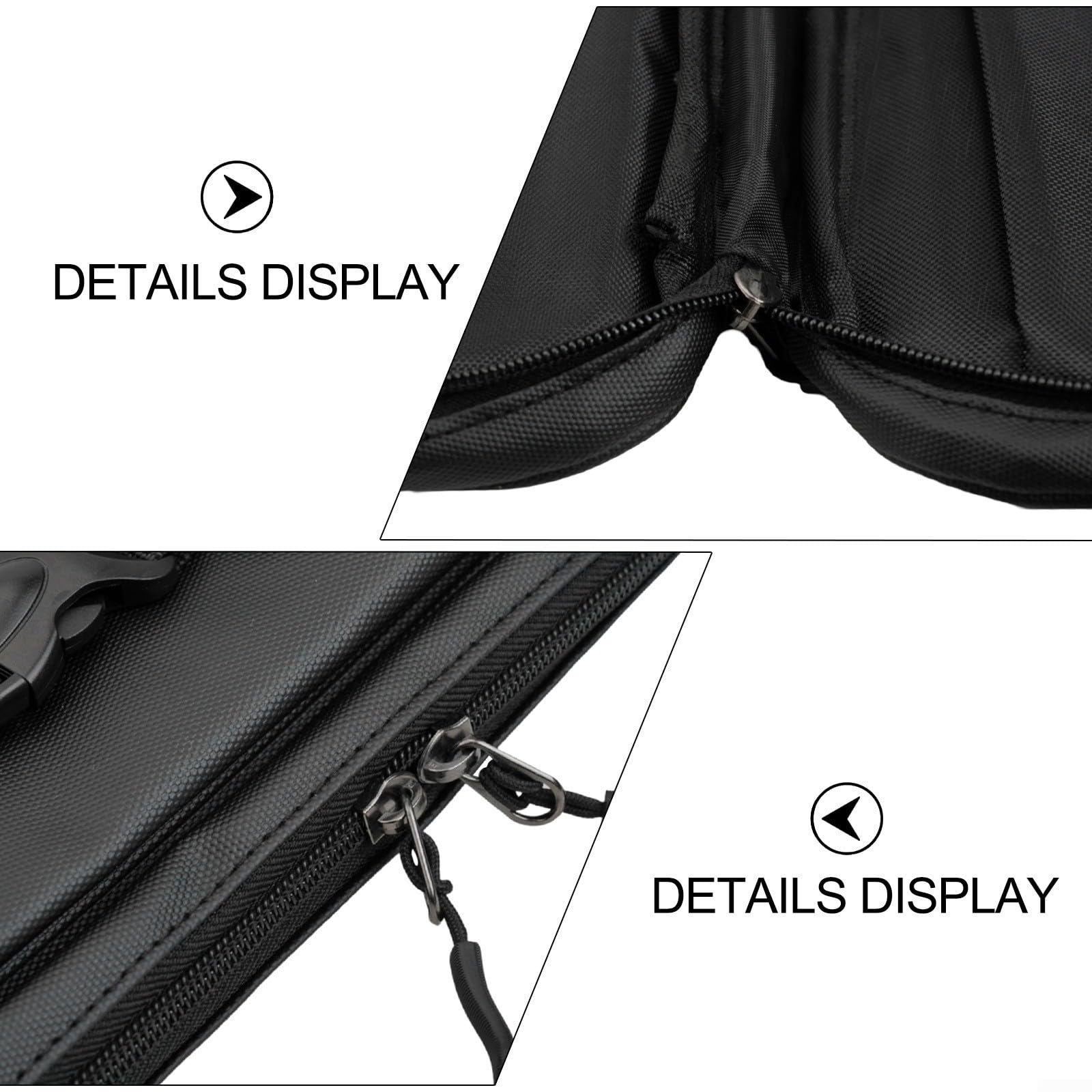 Zaino per bacchette da batteria, custodia imbottita in tessuto Oxford con doppio scomparto per batteria, spartiti e accessori, nero, 45 x 26 x 4 cm